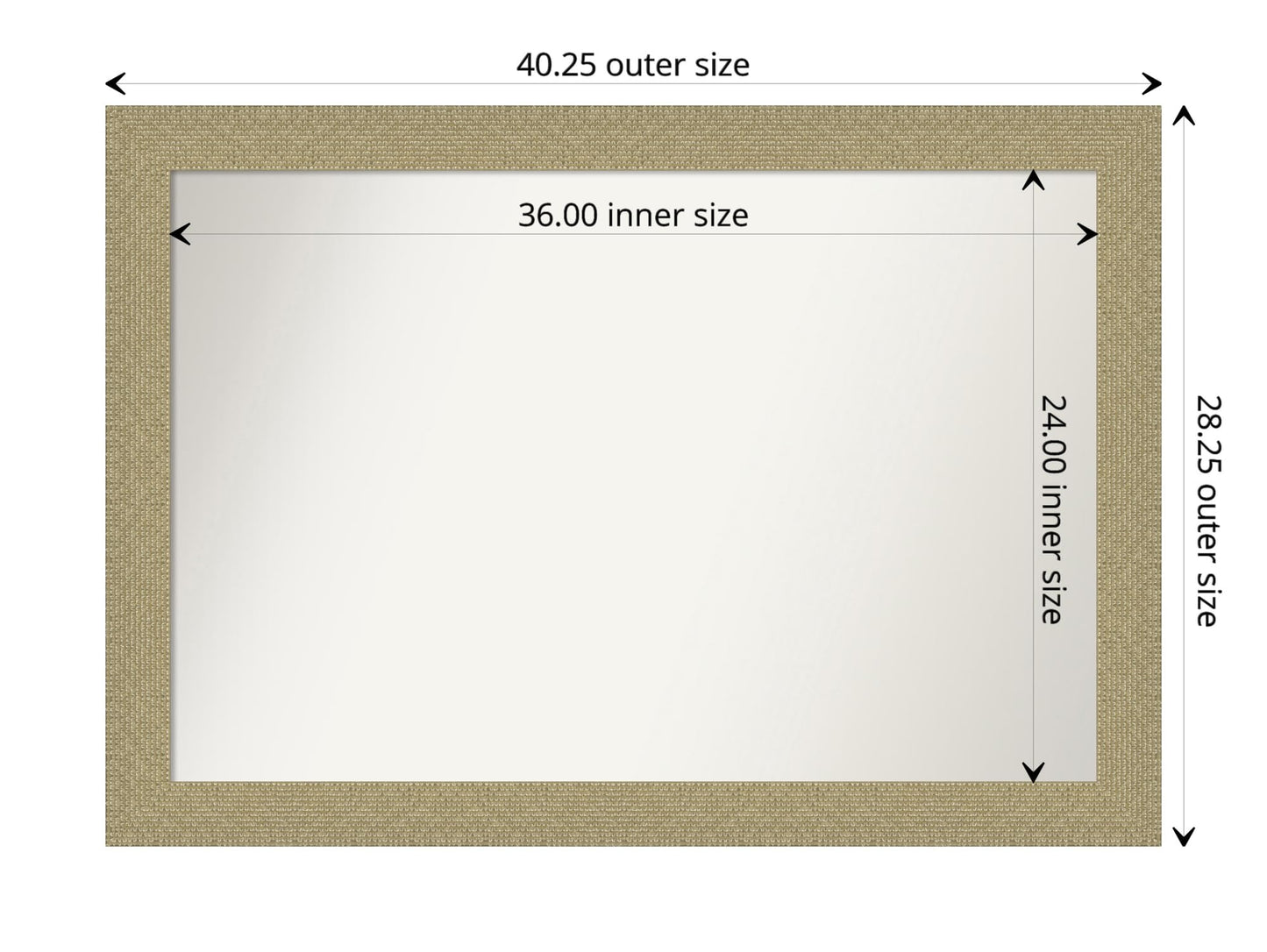 Amanti Art Gold Wall Mirror 28x40 Mosaic Gold Rectangle Bathroom Mirror for Wall Decor Living Room, Large Casual Frame, Hangs Horizonally and Vertically, Bathroom Decor, Non-Beveled Edge