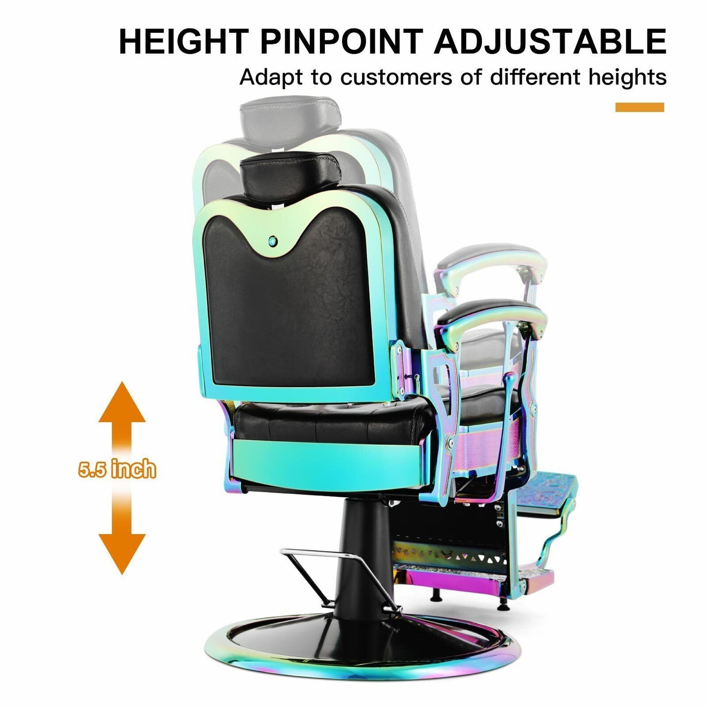 Artist hand Barber Chair All Purpose Hydraulic Recline Salon Chair Beauty Spa Vintage Barber Chair Heavy Duty Chair (Laser Frame)