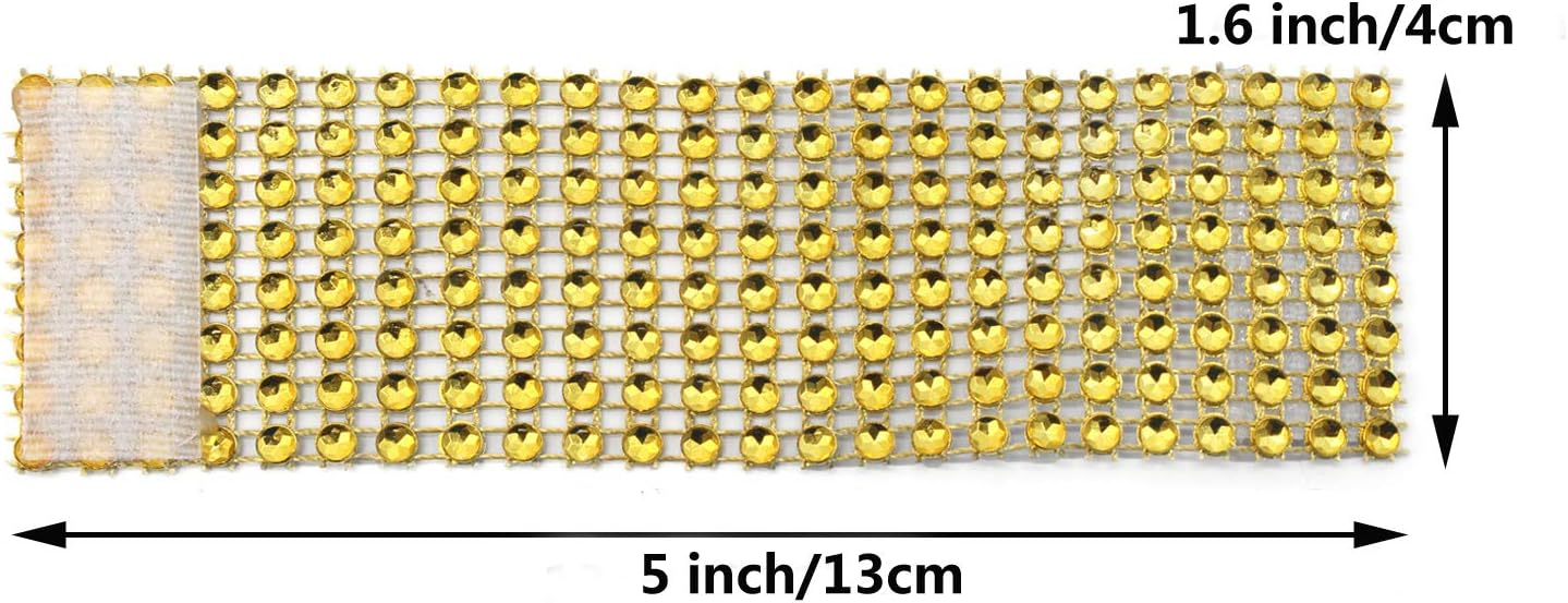 KPOSIYA Napkin Rings - Pack of 60 Rhinestone Diamond Adornment for Weddings and Holiday Parties