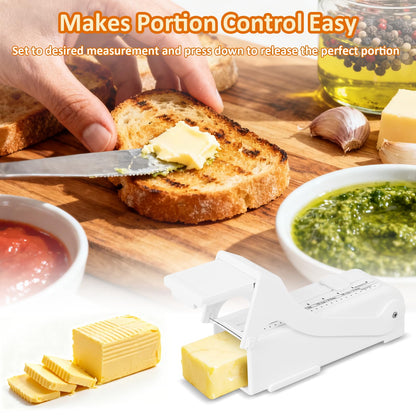 ZxlFiersp Butter &Cheese Cutter, Adjustable thickness Stainless Steel Wire Cheese Slicer,Butter Slicer for Squares,Multipurpose Handheld Food Measuring Dispensers For Block Cheese, Butter,Soft Foods