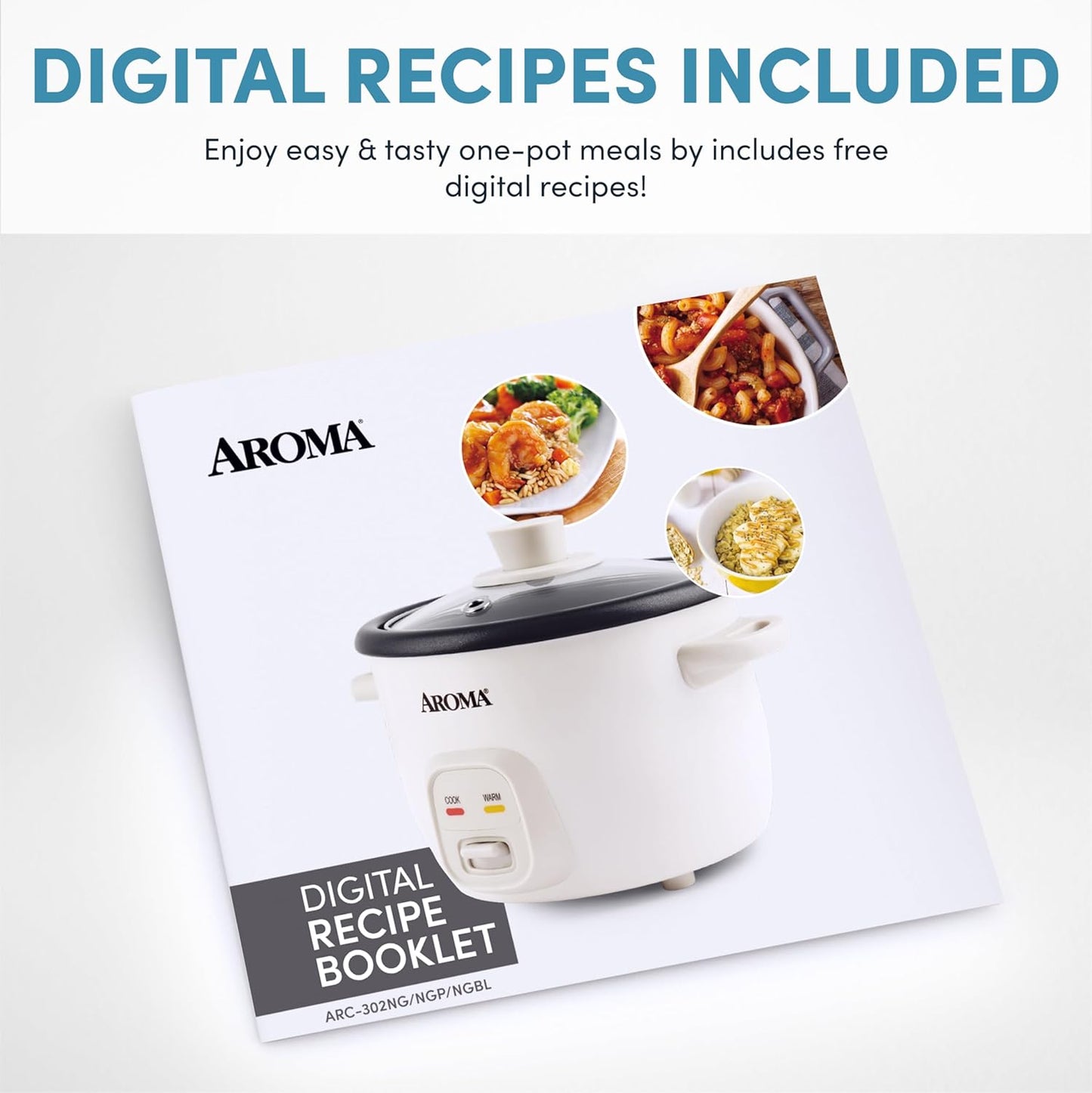 Aroma Housewares Rice & Grain Cooker - 4-Cups (Cooked) / 1Qt. (ARC-302NG), White