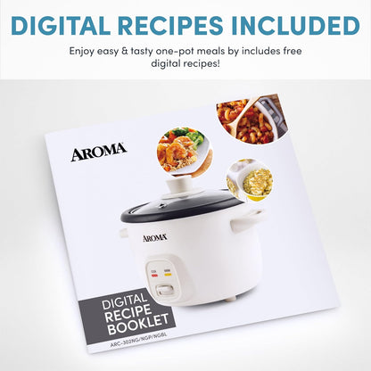Aroma Housewares Rice & Grain Cooker - 4-Cups (Cooked) / 1Qt. (ARC-302NG), White