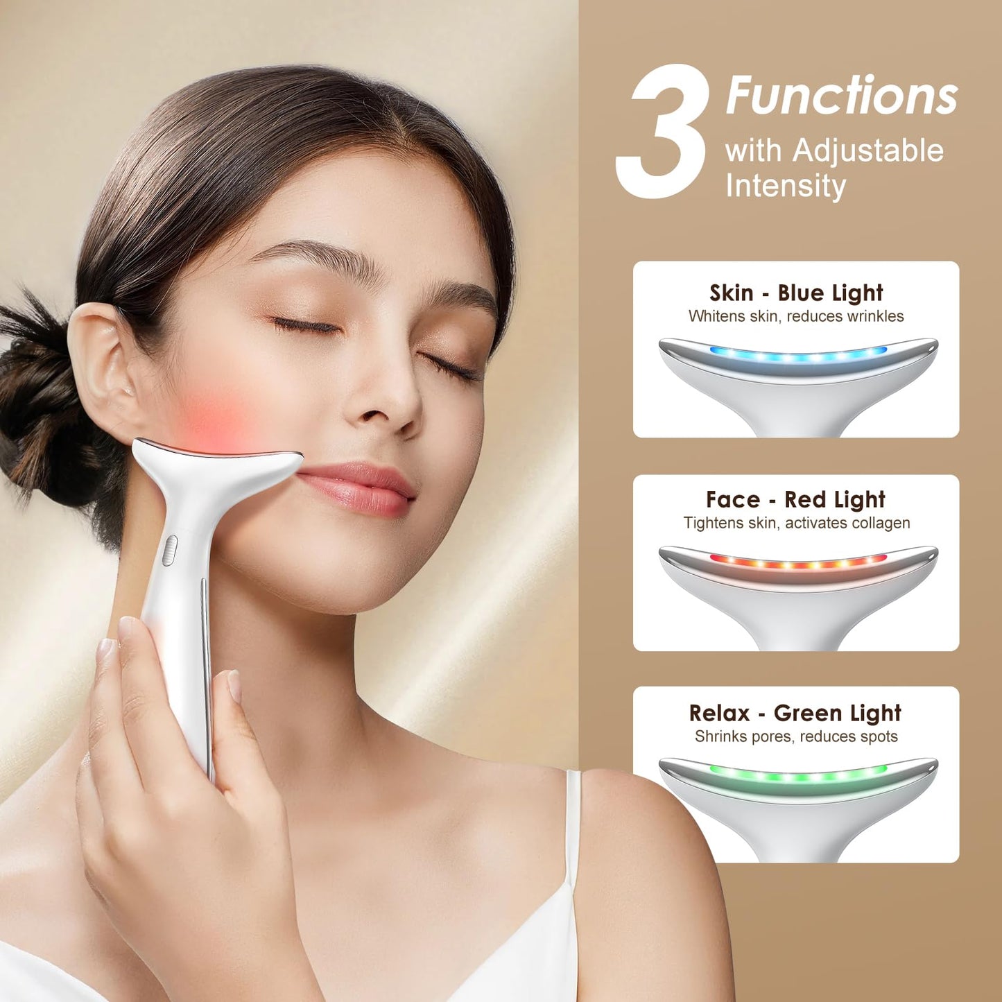 Facial and Neck Massager for Face, Neck - Skin Lifting & Firming - Wrinkle & Dark Circle Reducer - at Home Skin Care Face Sculpting Tool and Neck Massager-Pastel Pink
