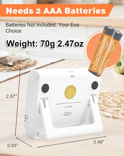 TPNEG Digital Kitchen Timer: 5-Channel Magnetic Digital Clock Timer with Count Up/Down, Alarm, and Replaceable 3A Battery - Ideal for Cooking Pasta and More, Food Timer for Seniors