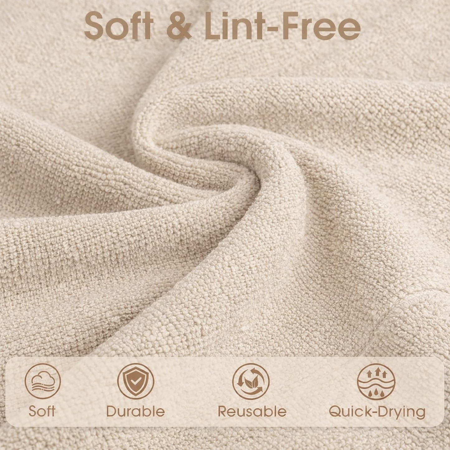 CHAUNCEY HOME Microfiber Cleaning Cloth Roll - 100 Pack Tear Away Microfiber Paper Towels, Reusable, Washable, Scratch-Free, Kitchen Towels for Car, Home, Kitchen, Glass, Dishes(Desert Gold)