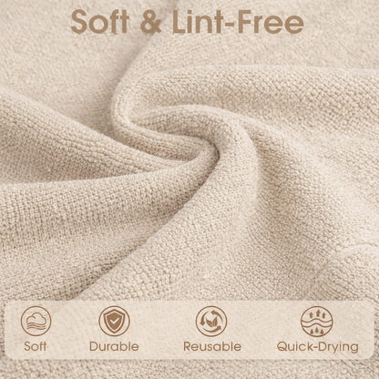 CHAUNCEY HOME Microfiber Cleaning Cloth Roll - 100 Pack Tear Away Microfiber Paper Towels, Reusable, Washable, Scratch-Free, Kitchen Towels for Car, Home, Kitchen, Glass, Dishes(Desert Gold)