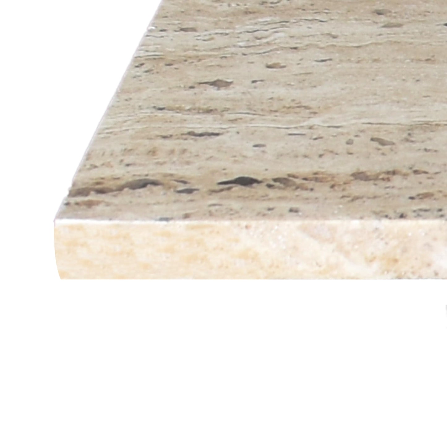 JONATHAN Y Cecil Modern 18.5" Square Natural Marble End Table with Cross Base, Glossy Travertine Solid Stone Accent Side Table for Living Room, Bedroom, Small Spaces, Fully Assembled MTB1104B