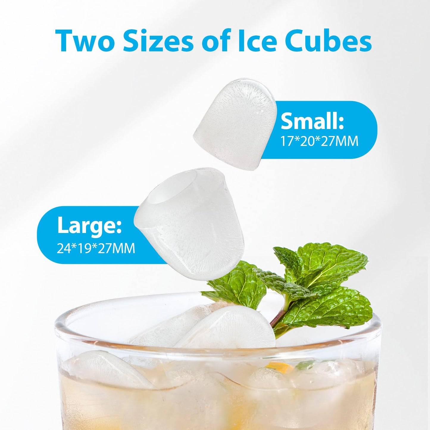 Aeitto Ice Makers Countertop, 9 Ice Cubes Release in 6 Mins, 26Lbs/24H, 2 Sizes of Bullet Ice Machine,Self-Cleaning Portable Ice Maker with Ice Scoop and Basket for Home Kitchen Office Bar RV, Black