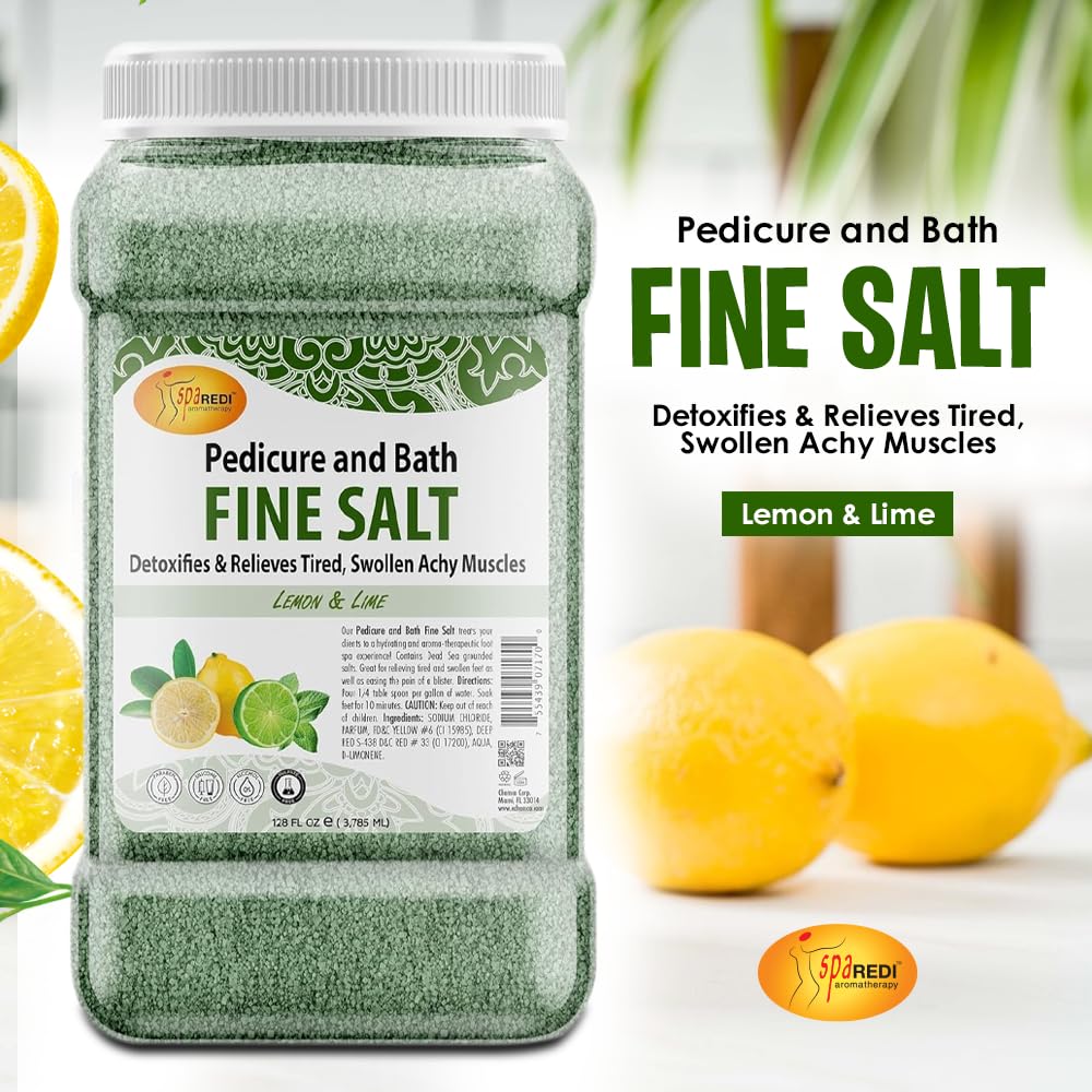 SPA REDI - Detox Foot Soak Pedicure and Bath Fine Salt, Lavender and Wildflower, 128 Oz - Made with Dead Sea Salts, Argan Oil, Coconut Oil, and Essential Oil, Hydrates, Softens and Moisturizes