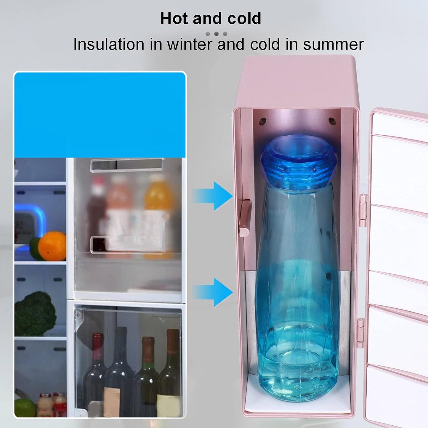 Mini Refrigerator - Portable Mini Fridge with 1.2m USB Cable, Compact for Home, Office, Car