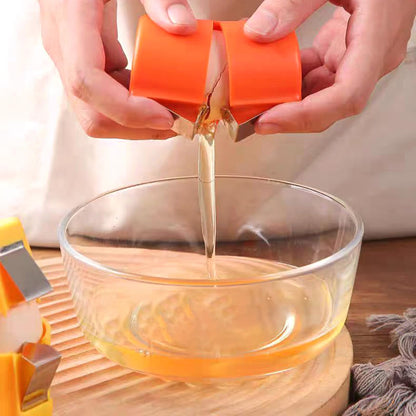 2026 Upgrade Egg Shell Opener Egg Cracker Tool, Eggs Separator Tools for Raw and Hard Boiled Eggs Peeler Shell Remover, Egg Cracking Peeling Tool Cutter Home Kitchen, 2 Pcs, Orange