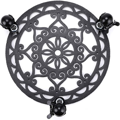 Skelang 12.6 Inches 350 Lbs Plant Stand, Cast Iron Plant Pallet Caddy, Plant Pot Dolly with Brake Wheel, Load Capacity