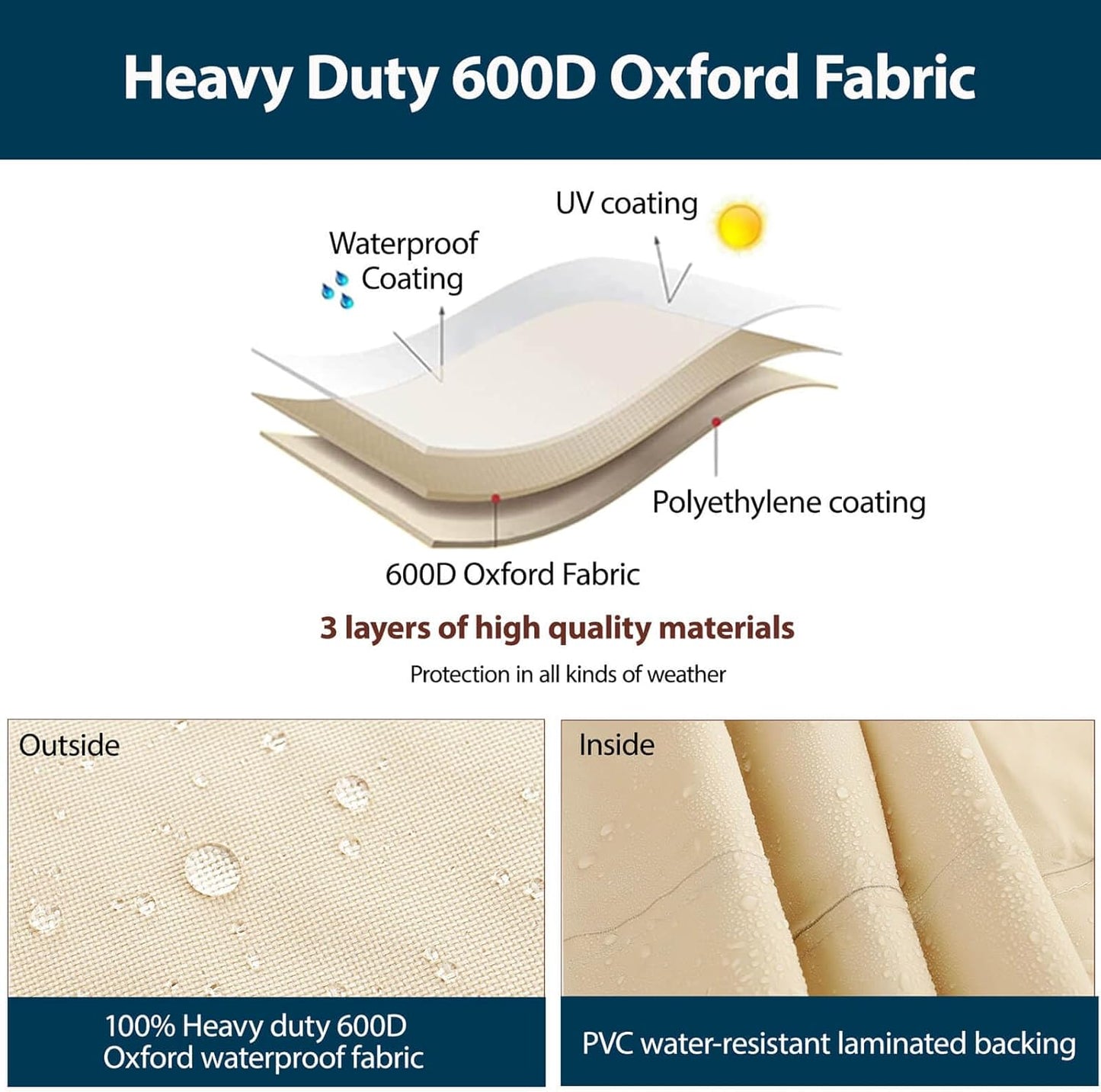 Air Conditioner Cover for Outside Units-40'' Durable 600D AC Covers for Outside Unit Waterproof & Resistant