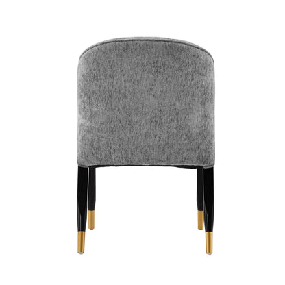 Manhattan Comfort Ola Modern Boucle Dining Chairs with High Density Foam Padding, Unique Wood Frame with Metal Gold Tips, Fully Assembled Kitchen Armchairs, Set of 2, Grey