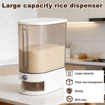 FMOACEN 22 Lbs Rice Dispenser with Measuring Cup Large Airtight Cereal Dispenser Multifunctional Dry Food Storage Container for Rice Grains Soybean Corn Kitchen Pantry Organization