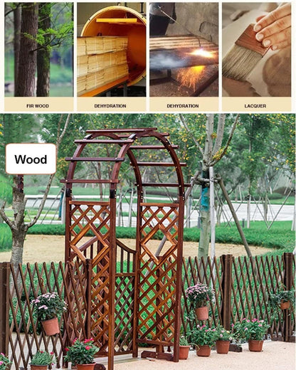 Wooden Garden Arbor for Climbing Plants Rose Vines - Outdoor Arch Pergola for Lawn, Poolside, Backyard, Patio and Terrace Decoration