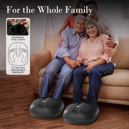 Foot Massager FSA Eligible HSA, Feet Massager with Heat for Plantar Fasciitis Relief, 5 Levels Compression & Vibration Massage for Neuropathy, Christmas Gifts for Women Men, Fits Up to 13"