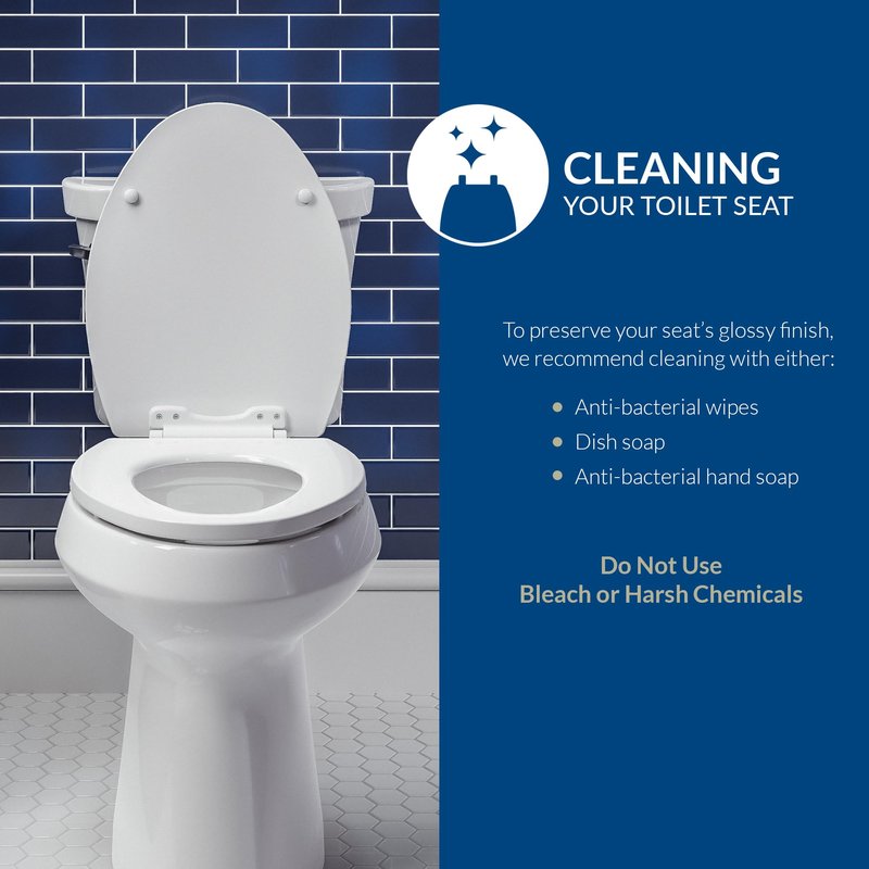 Bemis 500EC 464 Wood Toilet Seat with Easy Clean & Change Hinges, Round, Dresden Blue