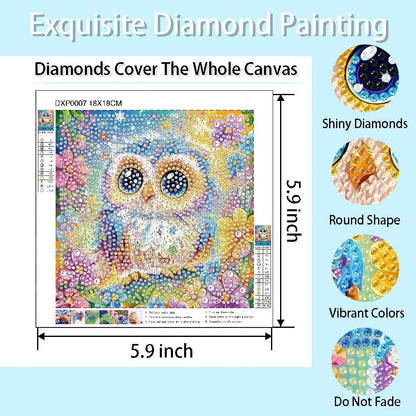 VividMeng 6 Pack Diamond Painting Kits for Kids Beginners, Cute Animals Diamond Art for Kids Ages 6-8-9-10-12 Girls Boys, Full Round Drill DIY Big Gem Art for Home Wall Decor and Gift 6x6inch