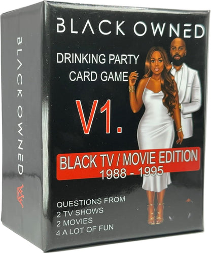 Black Owned 80s 90s (V1) - Adult Party Drinking Black People Trivia Card Game - African American & Movie TV Trivia Game