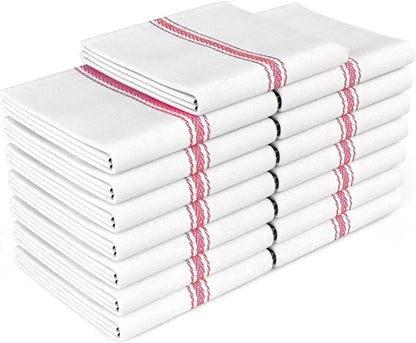 '-15 Pack 100% Set, 14" 25 Zeppoli Classic Kitchen Towels Natural Cotton Towel Reusable Wash Cloths, Absorbent Dish