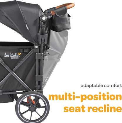 Larktale Caravan V3 Stroller, 2-Seater Kids Wagon, 207 lb Capacity, Byron Black