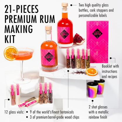 DO YOUR TEQUILA | DIY Tequila Infusion Kit | 12 Woodchip Blends & Botanicals | 2 Shot Glasses & Cocktail Recipes | Father's day gift | Gift for Men & Women | Gift for Anniversary & Birthday