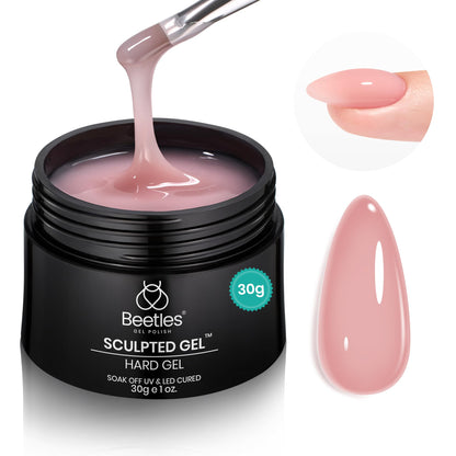 Beetles Builder Gel for Nails-3 Colors 9 in 1 Nail Extension Sculpting Building Clear Nude Pink Hard Gel Kit with Base Top Coat for Pros Women,UV & LED Lamp Cured Needed