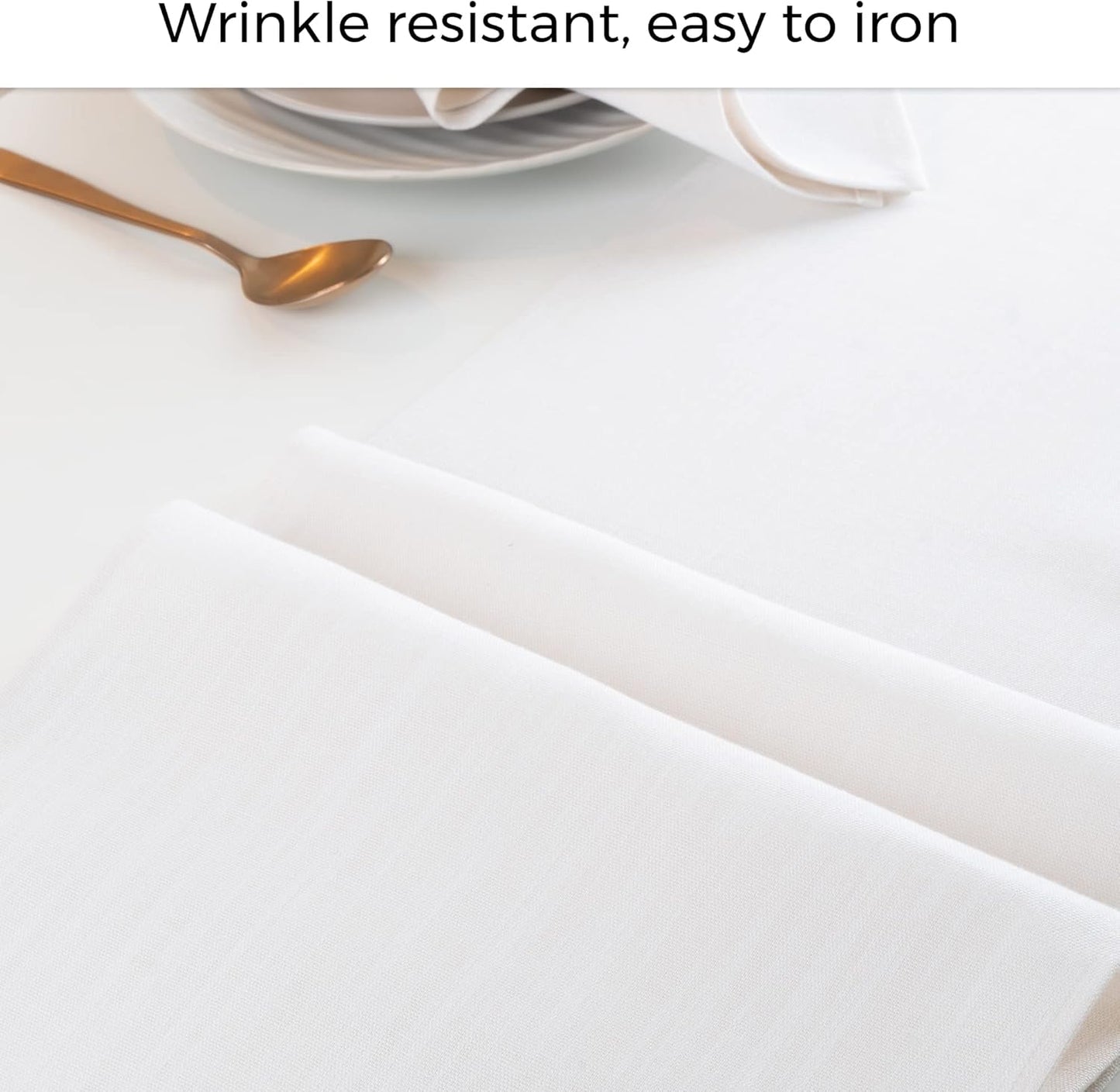 13 36 Inch 100% D'Moksha Homes Chambray Cream and White Table Runner x - Faux Linen Table Runner - Wrinkle Resistant