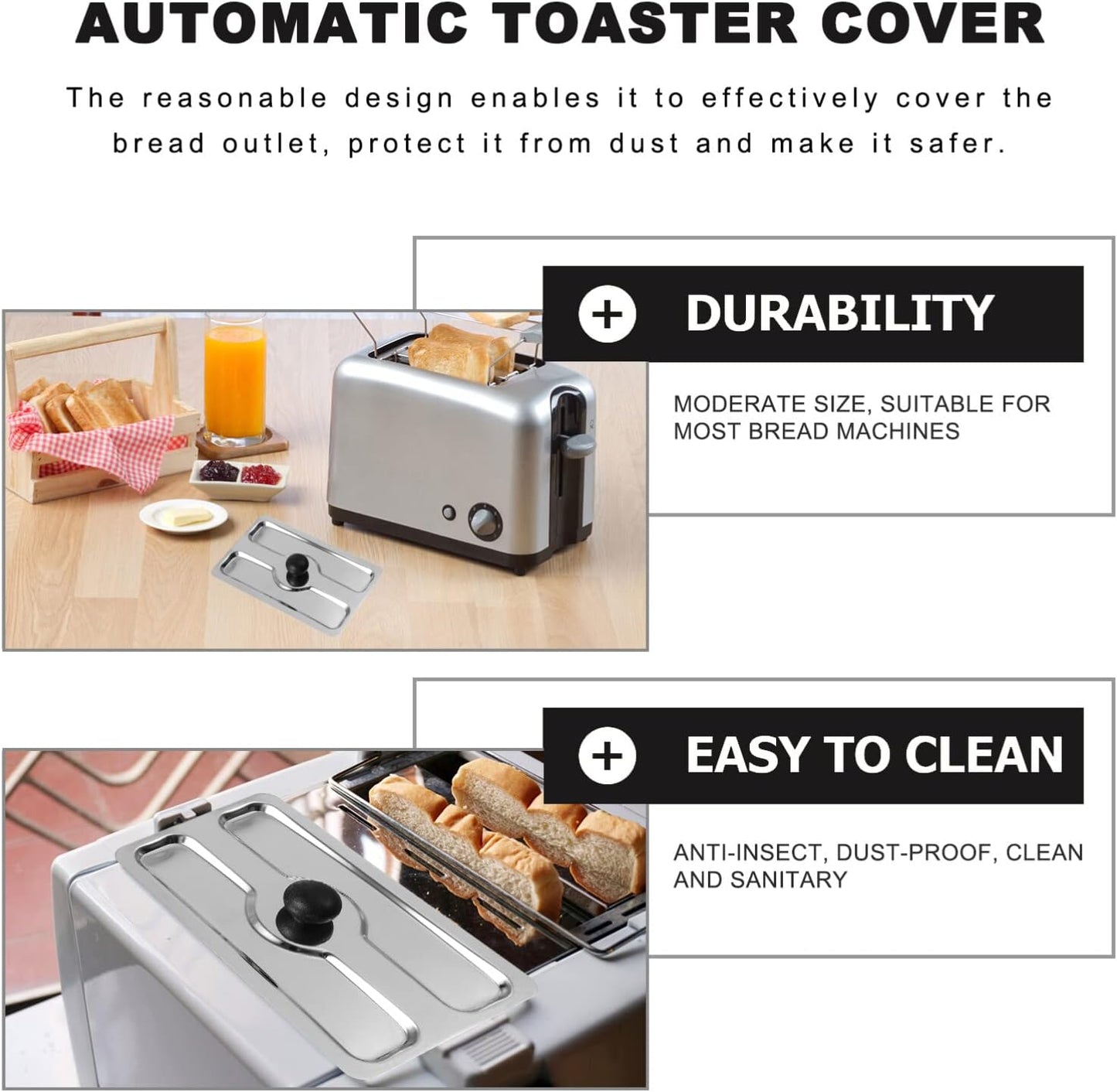 Toaster Cover, Veemoon Stainless Steel Appliance Top Cover for Electric Bread Maker