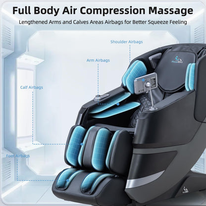 MassaMAX 2026 4D Massage Chair, Full Body Recliner with OTA Cloud Tech, Deep Yoga Stretch, 27 Auto Modes, 55" SL Track, APP & AI Voice Control, Auto Footrest, Zero Gravity, and Heating for Relaxation