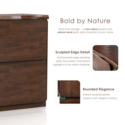 Furniture of America Nazaen II Mid-Century Modern Solid Wood 71-inch Sideboard Buffet Cabinet with Secret Hidden Drawers, Credenzas for Living Room, Dining Room, Office, Rich Walnut