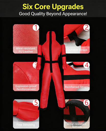Hanging Grappling Dummy, MMA Wrestling Martial Arts Doll, Brazilian JIU Jitsu Submission Mixed, Movable arms, Durable Canvas Fabrics, UNFILLED(160cm)