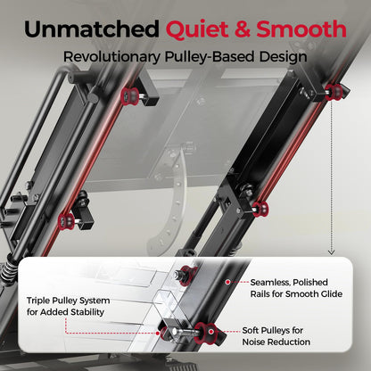 FEIERDUN 3‑in‑1 Leg Press Hack Squat Machine with Stretch Board – Adjustable Leg Press Machine for Home Gym with Full Range of Motion & Ultra-Quiet Pulley System