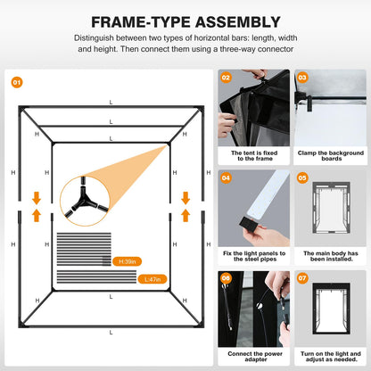 Professional Photography Studio LED Dimmable Large Shooting Tent 47x39x78 ZKEEZM Large Lightbox Photo Video Continuous Lighting Cube Shooting Tent Kit Soft Box with 3Colours Backdrops and Carrying Bag