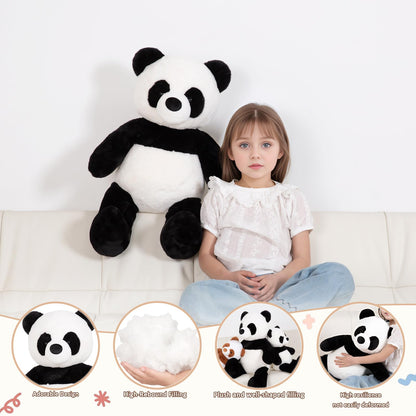 FFxiong 24" Giant Panda Bear Stuffed Animal Plush Toy Cute Soft Body Panda Pillow Kawaii Big Doll, Gift for Kids Boy Girl Birthday Valentines Christmas