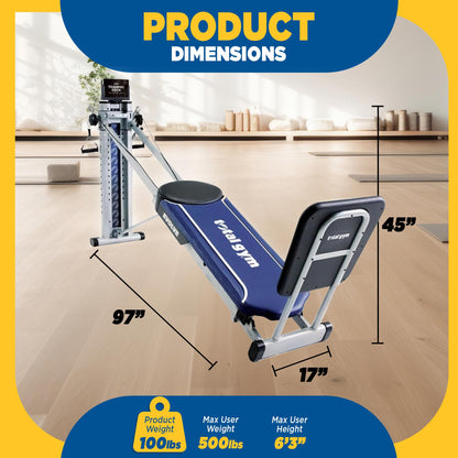 Total Gym Evolve, Incline Bodyweight Training Home Exercise Machine w/ Adjustable Glideboard, 16 Levels of Resistance, & Deluxe Squat Stand