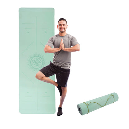 Non-Slip Yoga Mat with Alignment Marks – Lightweight Exercise Mat with Carry Strap for Home Workout or Travel by Wakeman Outdoors
