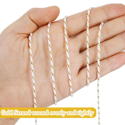 Christmas Twine for Gift Wrapping DIY & Crafts,2 Rolls,656 feet in Total,Gold White and Red White