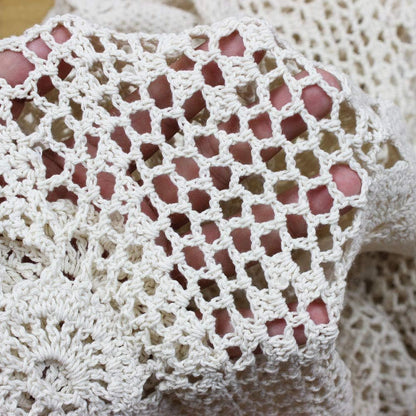 14x48 inch KEPSWET Cotton Handmade Crochet Lace Oval Table Runner Dresser Console Coffee Table TV Stand Decor Beige