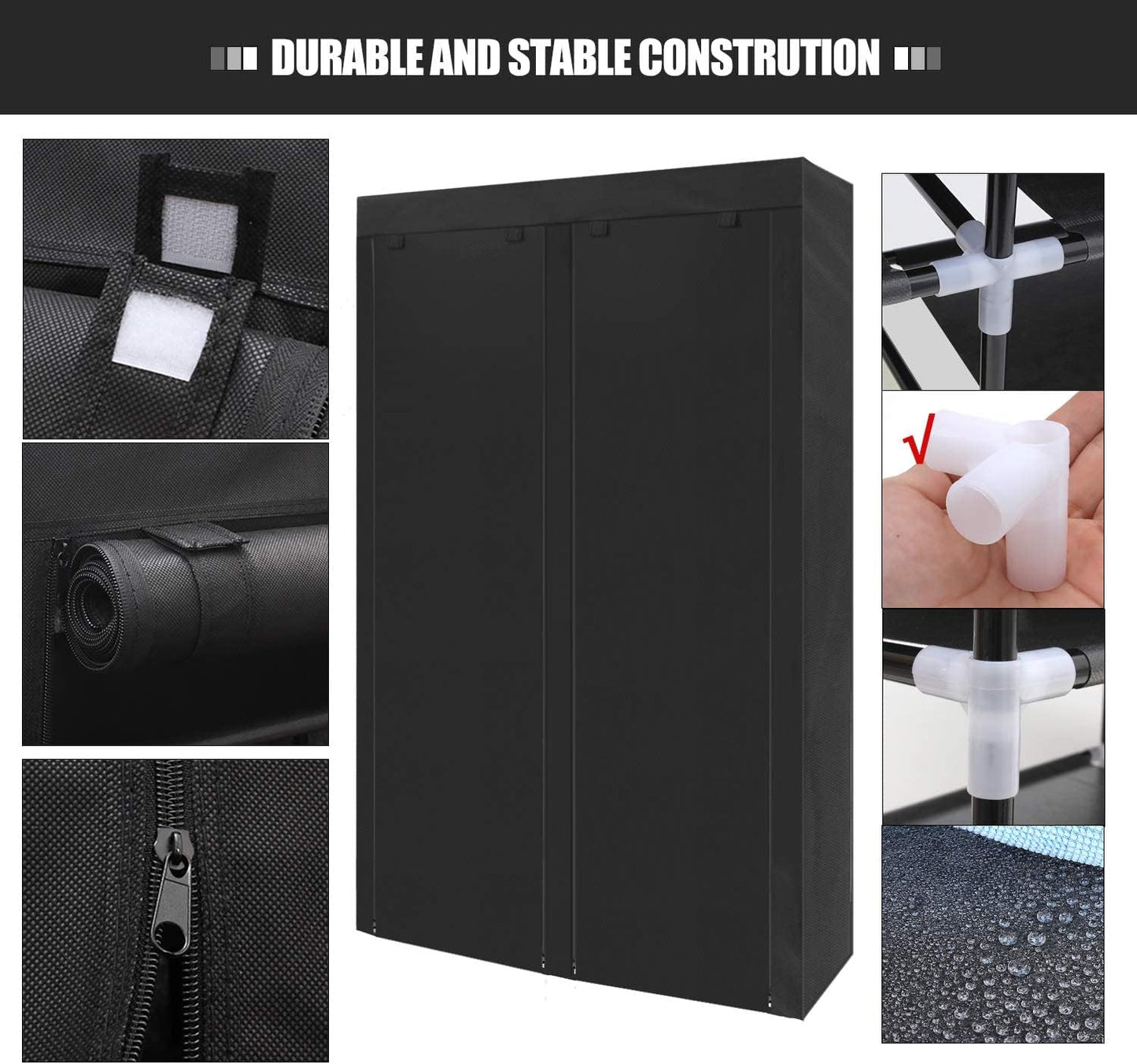 28 Closet ERONE Shoe Rack Storage Organize, Pairs Portable Double Row with Nonwoven Fabric Cover Shoe Shelf Cabinet