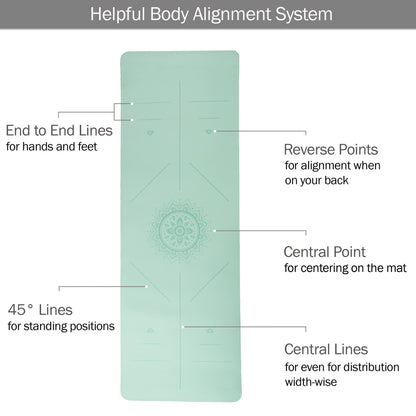 Non-Slip Yoga Mat with Alignment Marks – Lightweight Exercise Mat with Carry Strap for Home Workout or Travel by Wakeman Outdoors