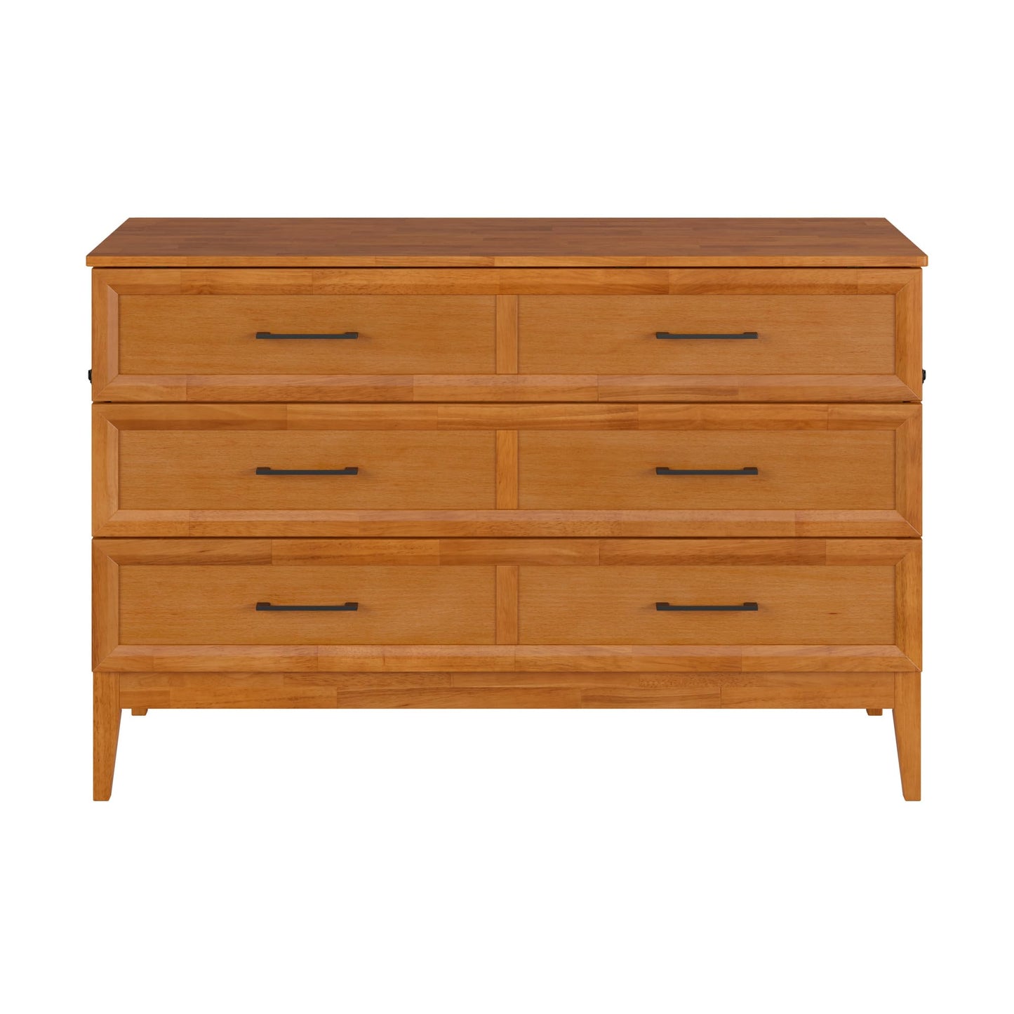 AFI, Santa Fe Queen Murphy Bed Chest with 6" Mattress & Built-in USB Charger, Light Toffee