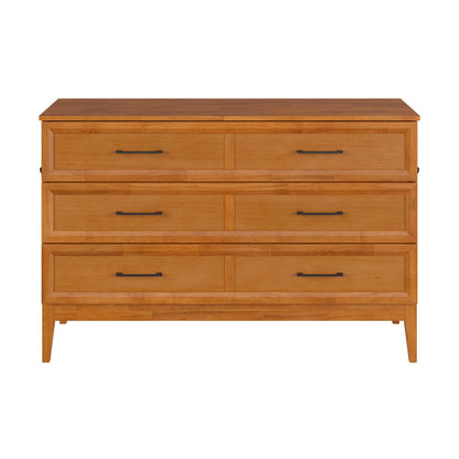 AFI, Santa Fe Queen Murphy Bed Chest with 6" Mattress & Built-in USB Charger, Light Toffee