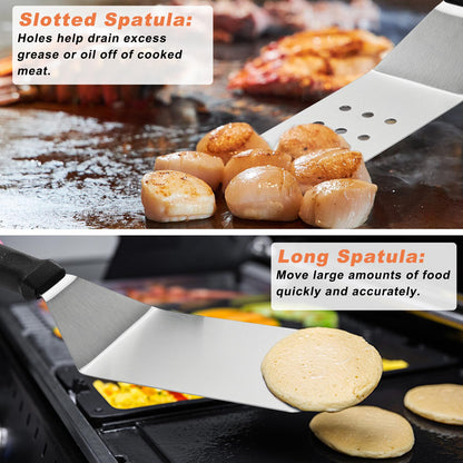 N NOBLE FAMILY 27 PCS Griddle Accessories Kit, Flat Top Grill Accessories Set for Camping, Professional Griddle Spatula Set with Melting Dome, Burger Press for Outdoor BBQ Cooking