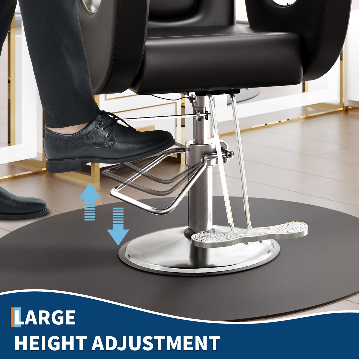GAOMON Reclining Salon Barber Chair, 360 Swivel Styling Braiding Hairdresser Chair Hair Salon Chair with Heavy Duty Hydraulic Pump for Hair Stylist Home Barbershop, Black & Silver
