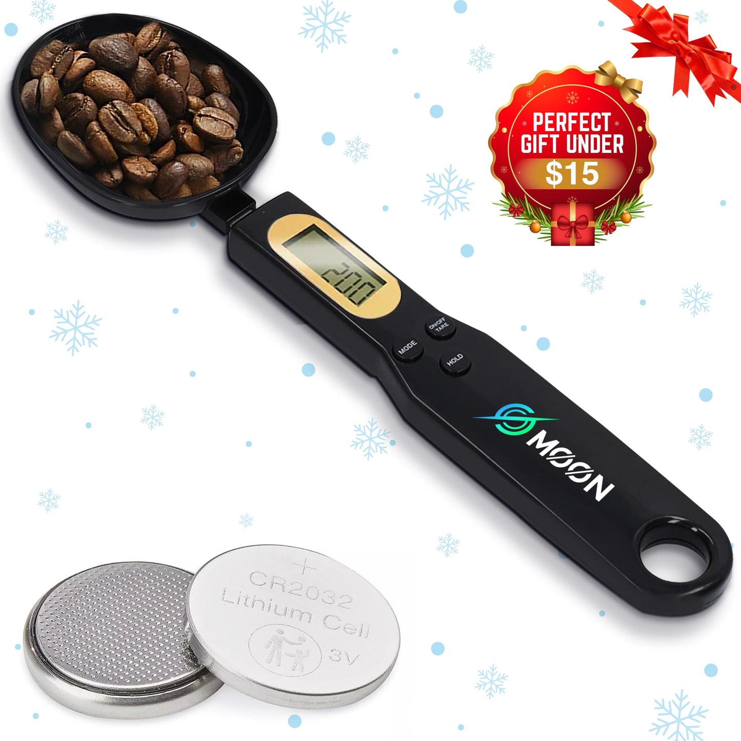 Digital Measuring Spoon Scale 500g/0.1g – Precision Coffee, Cooking & Baking Scale – Great Holiday Gift Under $15 for Coffee Lovers & Home Cooks – LCD Display, Batteries Included