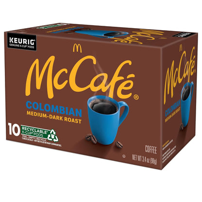 McCafe Colombian Coffee K-Cup Pods - Medium Roast, 60 Count (6 Packs of 10) for Keurig
