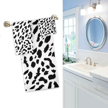 Naanle Set 3 1 Towel+1 Towel+1 Trendy Black and White Leopard Print Soft Luxury Decorative of Towels, Bath Hand