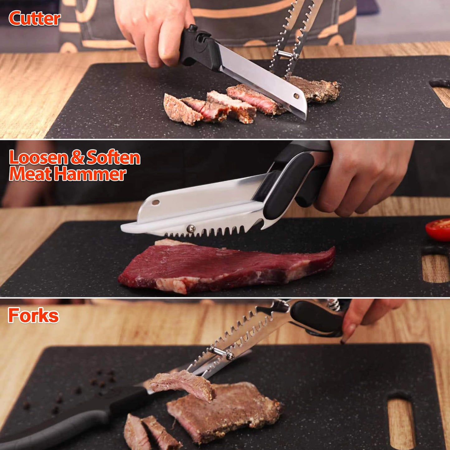 XGIZMOO Vegetable Scissors Slicer Cutter,Quick Release/Install Kitchen Shears Cutting Board Knife Combo for Veggie,Carrots,cucumbers,potatoes,Barbecue Dishwasher Safe (Black)